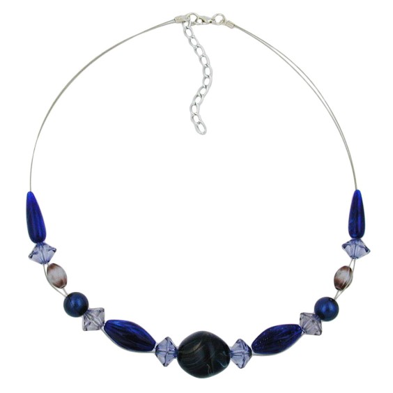 necklace blue beads 45cm