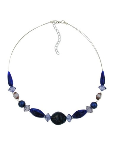 necklace blue beads 45cm