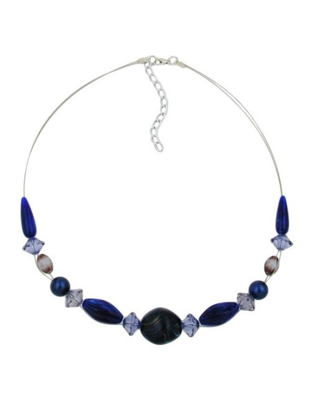 necklace blue beads 45cm