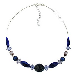 necklace blue beads 45cm