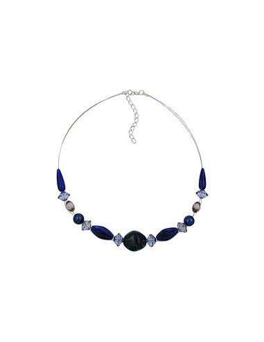 necklace blue beads 45cm