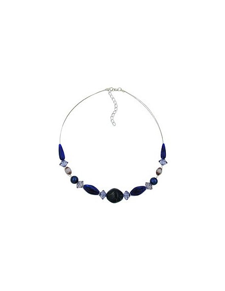 necklace blue beads 45cm