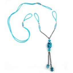 necklace turquoise beads cord 90cm