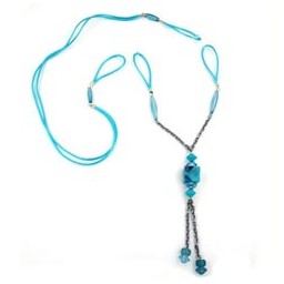 necklace turquoise beads cord 90cm