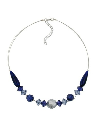 necklace blue and silver-coloured beads 45cm