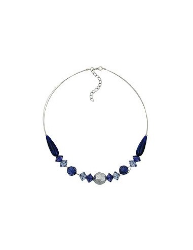 necklace blue and silver-coloured beads 45cm