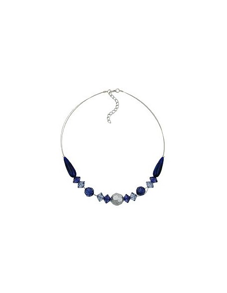 necklace blue and silver-coloured beads 45cm