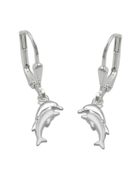earrings leverback dolphins siver 925