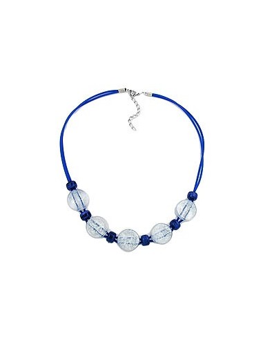 necklace blue and transparent beads 48cm