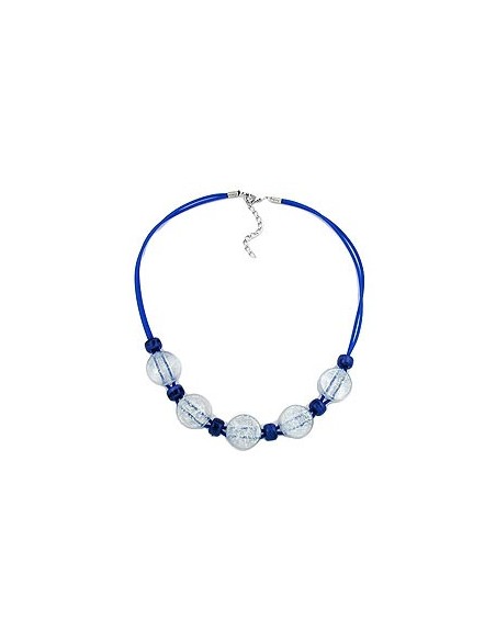 necklace blue and transparent beads 48cm