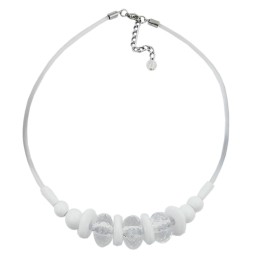 necklace transparent/faceted/white beads