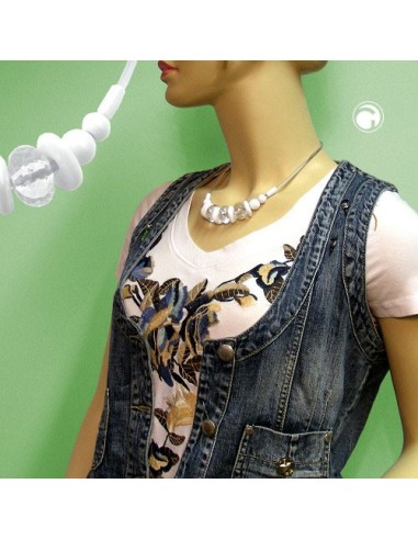 necklace transparent/faceted/white beads