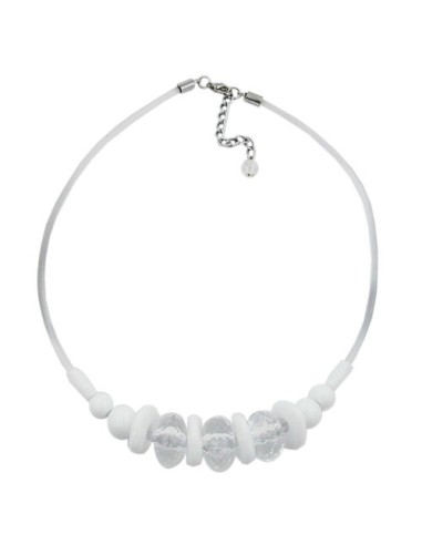 necklace transparent/faceted/white beads