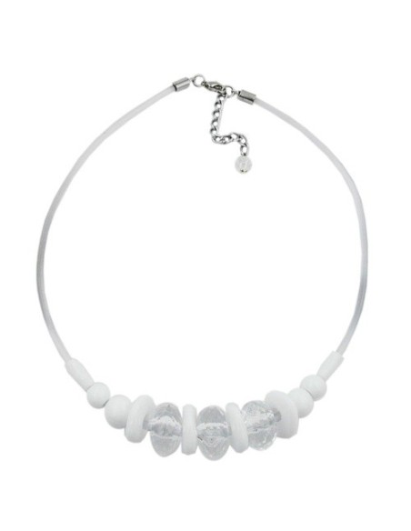 necklace transparent/faceted/white beads