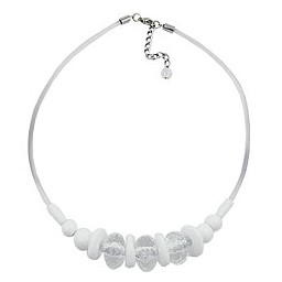 necklace transparent/faceted/white beads