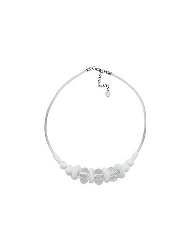 necklace transparent/faceted/white beads