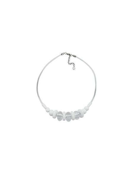 necklace transparent/faceted/white beads