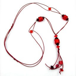 necklace red beads 95cm