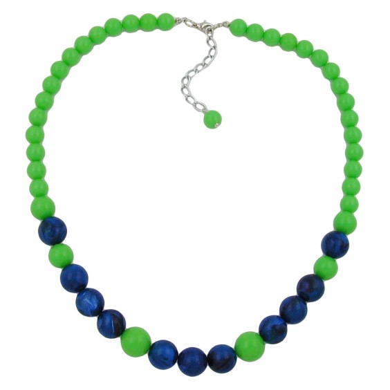 necklace apple green/ blue beads