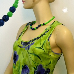 necklace apple green/ blue beads