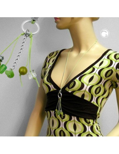 necklace lightgreen beads 90cm