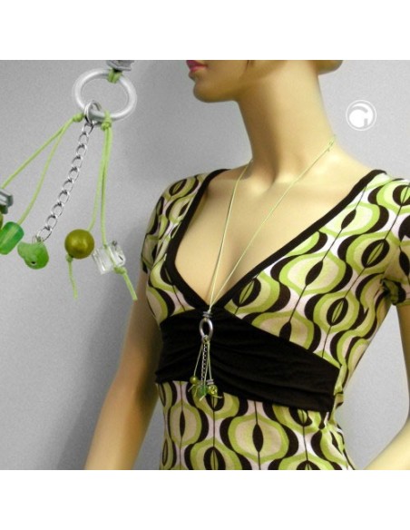 necklace lightgreen beads 90cm