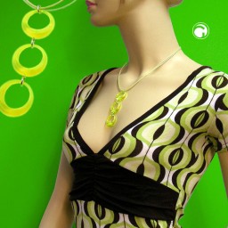 necklace neon yellow beads