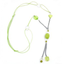 necklace lightgreen beads 90cm