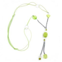 necklace lightgreen beads 90cm