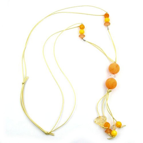 necklace yellow beads 90cm