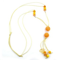 necklace yellow beads 90cm