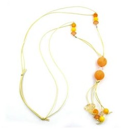 necklace yellow beads 90cm