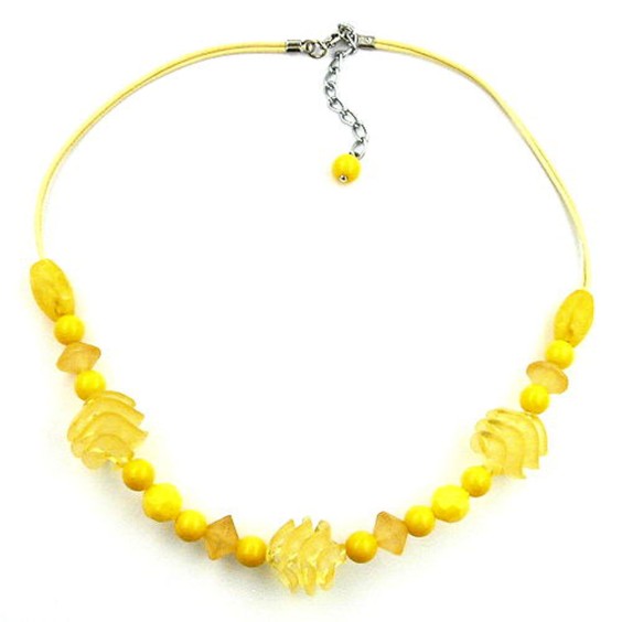 necklace yellow beads 45cm