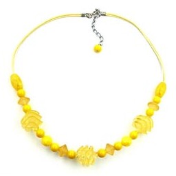 necklace yellow beads 45cm