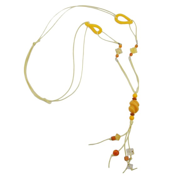 necklace yellow beads 100cm