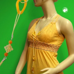 necklace yellow beads 100cm