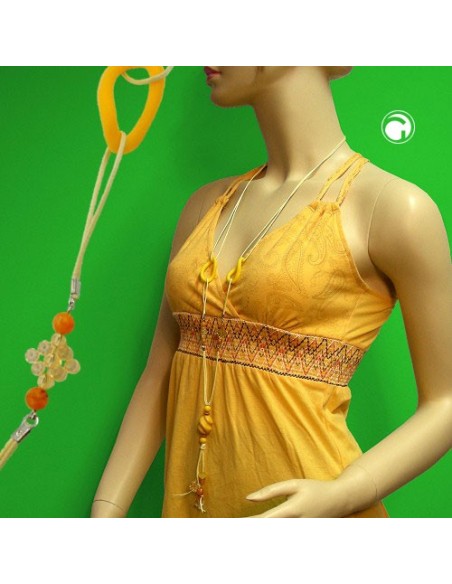 necklace yellow beads 100cm