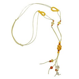 necklace yellow beads 100cm