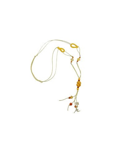 necklace yellow beads 100cm