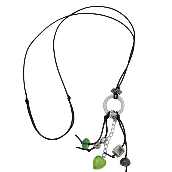 necklace light green/ silver-grey beads