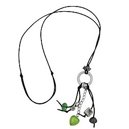 necklace light green/ silver-grey beads