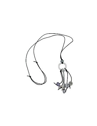 necklace grey beads 90cm