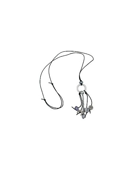 necklace grey beads 90cm