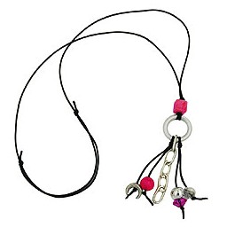 necklace silver-grey / pink beads