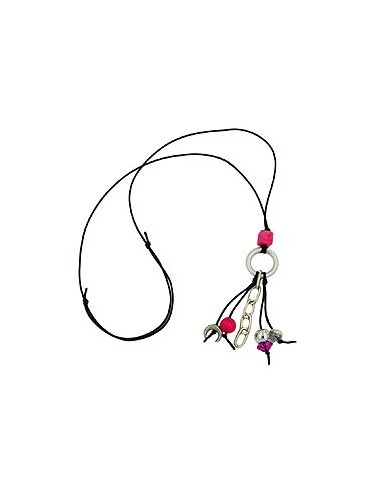 necklace silver-grey / pink beads