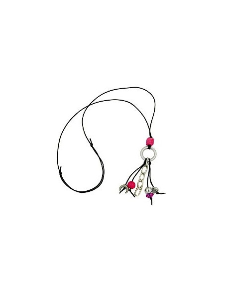 necklace silver-grey / pink beads
