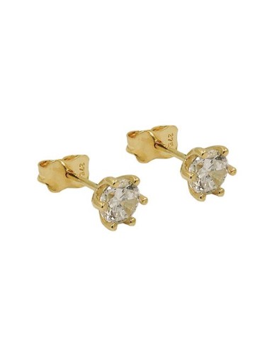 stud earrings 5mm white cubic zirconia 9k gold