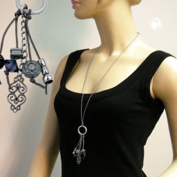 chic urban and fashionable necklace! grey/silver beads