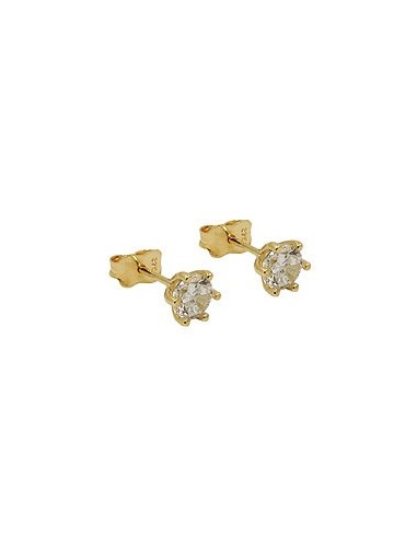 stud earrings 5mm white cubic zirconia 9k gold