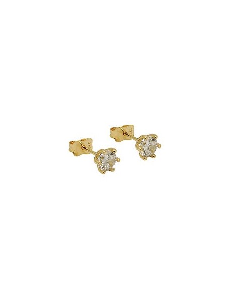 stud earrings 5mm white cubic zirconia 9k gold